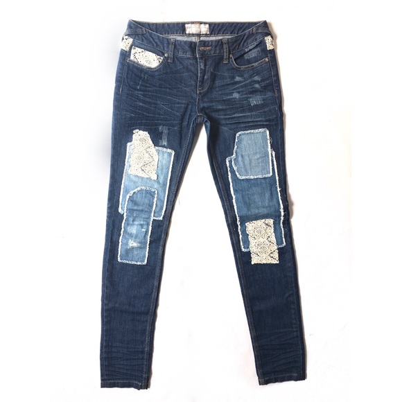 Free People Denim - Free People | Crochet Patched Skinny Jeans
